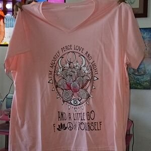 Pink Graphic Hippie Shirt